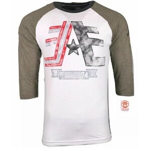 ⭐️NWT American Fighter cornerpaint 3/4 sleeve raglan men’s shirt SZ Med.